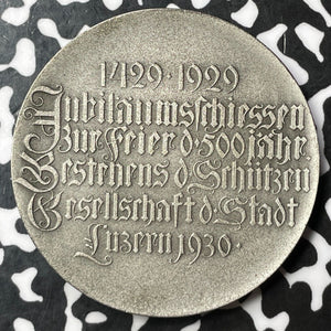 1930 Switzerland Luzern Shooting Festival 500 Years Medal Lot#JM6097 Silver!