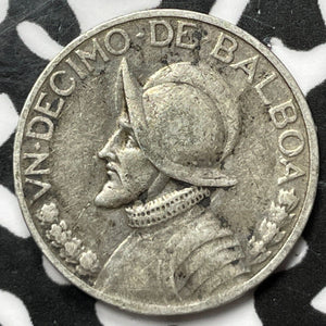 1933 Panama 1/10 Balboa Lot#D3214 Silver!