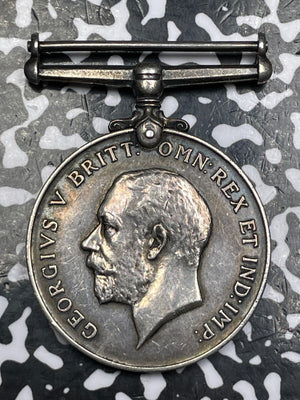 1918 Great Britain WWI Service Award Medal Lot#JM6416 Silver! 36mm