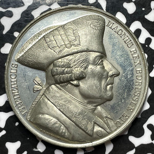 1844 Germany Prussia Kaiser Friedrich White Metal Medal Lot#JM5804 43mm