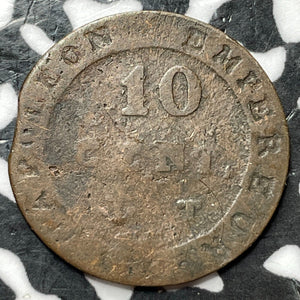 1808-T France 10 Centimes Lot#D6799 Very Scarce!