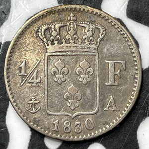 1830-A France 1/4 Franc Lot#D6818 Silver! Nice!
