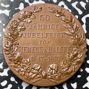 1897 Germany Werner Von Siemens Medal In Original Roundel Lot#OV1043 50mm