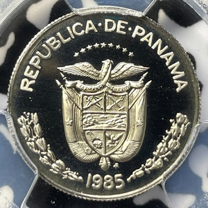 1985-FM Panama 1/10 Balboa PCGS PR69 DCAM Lot#G5554 Proof! Unauthorized Strike