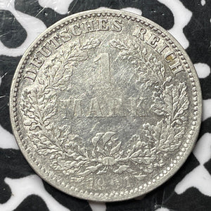 1901-J Germany 1 Mark Lot#D6751 Silver! Better Date, Old Cleaning