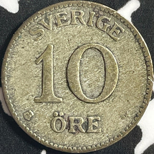 1927 Sweden 10 Ore Lot#D6402