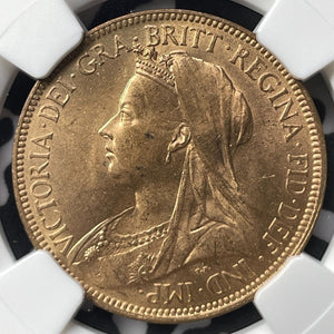 1901 Great Britain 1/2 Penny NGC MS64RD Lot#G6897 Choice UNC!
