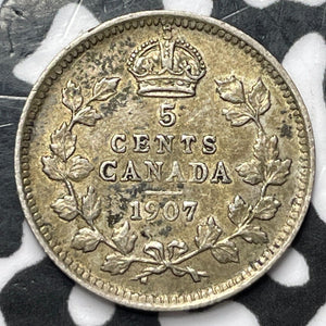 1907 Canada 5 Cents Lot#D4482 Silver!