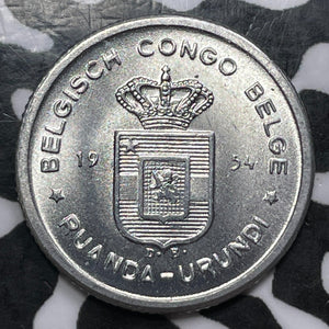 1954 Belgian Congo Rwanda-Urundi 50 Centimes (5 Available)(1 Coin Only)