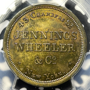 (c.1850) U.S. NY Jennings Wheeler & Co. Merchant Token PCGS MS64 Lot#G5594