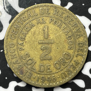 1946 Peru 1/2 Sol Half Sol Lot#M3809