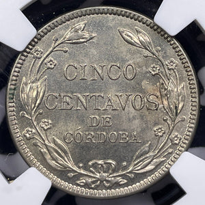 1938 Nicaragua 5 Centavos NGC MS63 Lot#G6008 Choice UNC!