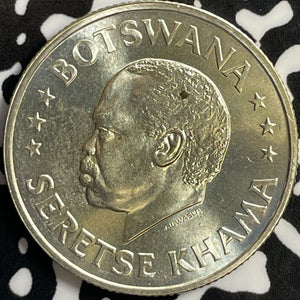 1966 Botswana 50 Cents Lot#D4367 Silver! High Grade! Beautiful!
