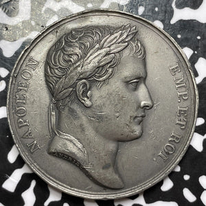 U/D France Uniface Napoleon Pewter Cliche Medal Lot#M9208 40mm