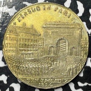 1814 France Allies Enter Paris Silvered Brass Medal Lot#JM5662 Bramsen-1374