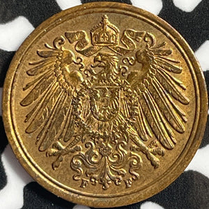 1900-F Germany 1 Pfennig Lot#D5041 High Grade! Beautiful!