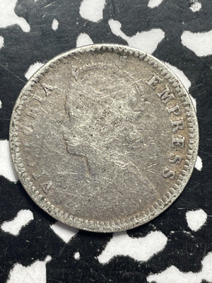 1883 India 1/4 Rupee Lot#M0246 Silver! Better Date
