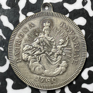 1760 Dated (Later Strike) Germany Bavaria Madonna & Child Medalet Lot#D3431 28mm