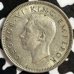 1941 New Zealand 6 Pence Sixpence Lot#M8957 Silver! Nice! Key Date!
