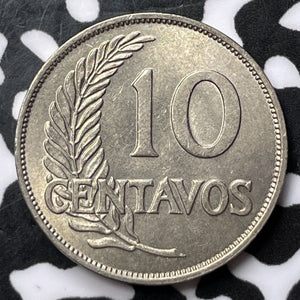 1937 Peru 10 Centavos Lot#D1845 High Grade! Beautiful!