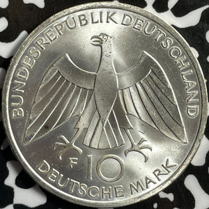 1972-F West Germany 10 Mark Lot#D6223 Silver! High Grade! Beautiful! Olympics