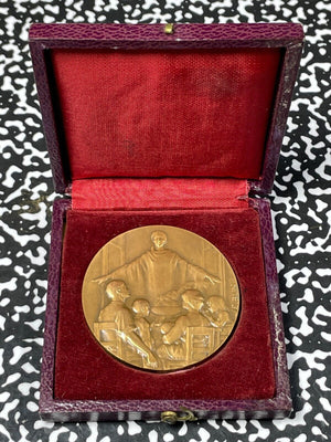 1962 Belgium Education Award Medal By E. Blin Lot#B1514 49mm