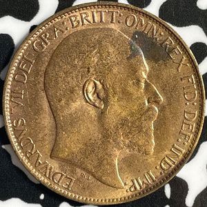 1909 Great Britain 1/2 Penny Half Penny Lot#D5074 High Grade! Beautiful!