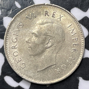 1941 South Africa 3 Pence Threepence Lot#D2288 Silver! High Grade! Beautiful!