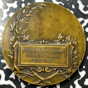 1927 France Paris Military Fencing Society Medal Lot#OV1157 48mm