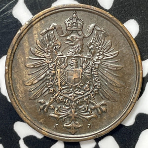 1875-J Germany 2 Pfennig Lot#M5123 Nice!