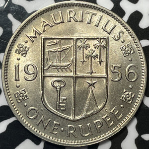 1956 Mauritius 1 Rupee Lot#M6624 High Grade! Beautiful!
