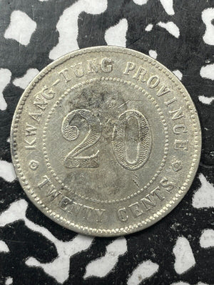 (1920) China Kwangtung 20 Cents Lot#M0648 Silver!