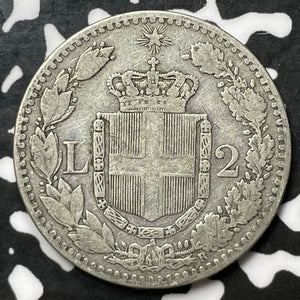 1881 Italy 2 Lire Lot#M8145 Silver!