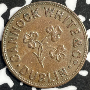 (1847) Ireland Dublin Cannock White & CO. Farthing Token Lot#M9144 Nice!