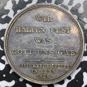 1828 Switzerland Bern Berchtold Haller Reformation Medal Lot#JM6457 Silver! 37mm