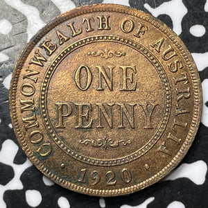 1920 Australia 1 Penny Lot#D3465 Beautiful Detail, Corrosion