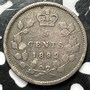 1892 Canada 5 Cents Lot#D5336 Silver!