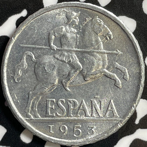 1953 Spain 10 Centimos Lot#D2083 High Grade! Beautiful!