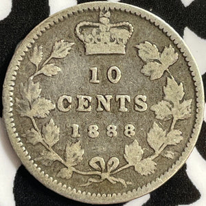 1888 Canada 10 Cents Lot#D6359 Silver!