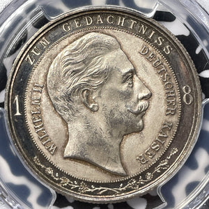 1894 Germany Brandenburg Hindenburg/Wilhelm II Medal PCGS SP61 Lot#G5619 Silver!