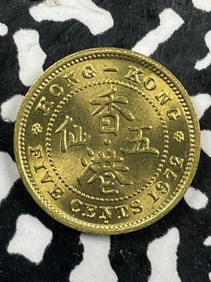 1972 Hong Kong 5 Cents Lot#M2886 High Grade! Beautiful!