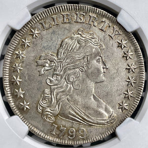 1799 U.S. Draped Bust $1 Dollar NGC AU58 Lot#G6680 Large Silver Coin! 13 Stars