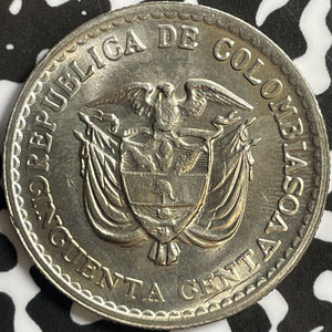 1965 Colombia 50 Centavos Lot#D5937 High Grade! Beautiful!