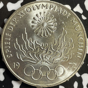 1972-G West Germany 10 Mark Lot#D6338 Silver! High Grade! Beautiful! Olympics