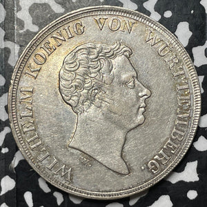 1833-W Germany Wurttemberg  1 Free Trade Thaler Lot#JM5501 Silver! Old Cleaning