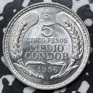 1956 Chile 5 Pesos (9 Available) High Grade! Beautiful! (1 Coin Only)