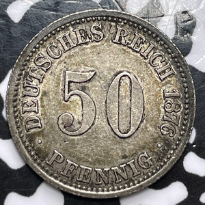 1876-A Germany 50 Pfennig Lot#D2763 Silver! Nice!