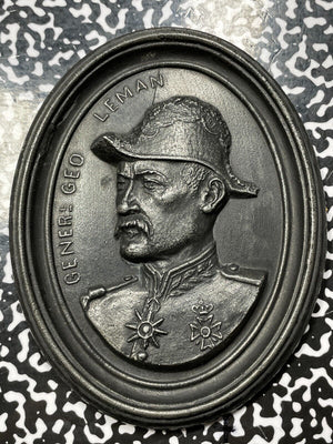 (c.1915) Belgium General Georges Leman Cast Lead Medal Lot#B1522 125x98mm