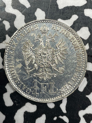 1862-A Austria 1/4 Florin Lot#M0416 Silver! Nice!