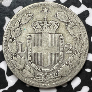 1881 Italy 2 Lire Lot#M8141 Silver!